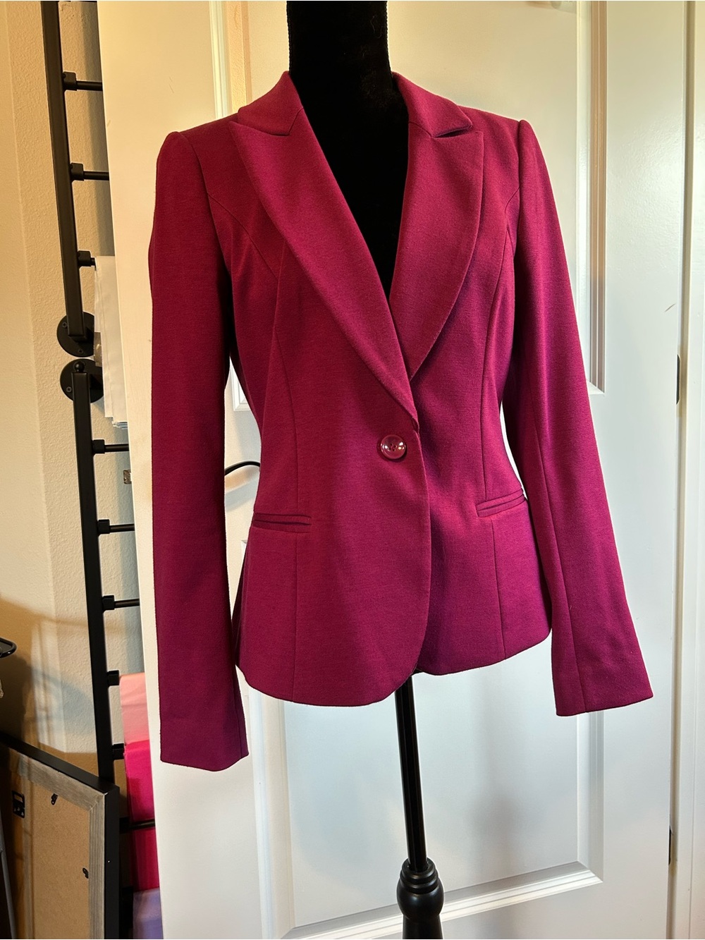 White House Black Market Raspberry-Pink Tailored Blazer